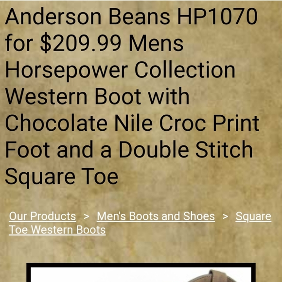 Horse Power by Anderson Bean Crocodile Print Cowboy Boots HP1070 (Men's Size 10) - Picture 8 of 8